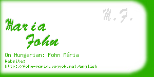 maria fohn business card