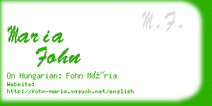 maria fohn business card